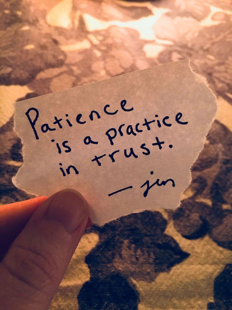 patience is a practice in trust