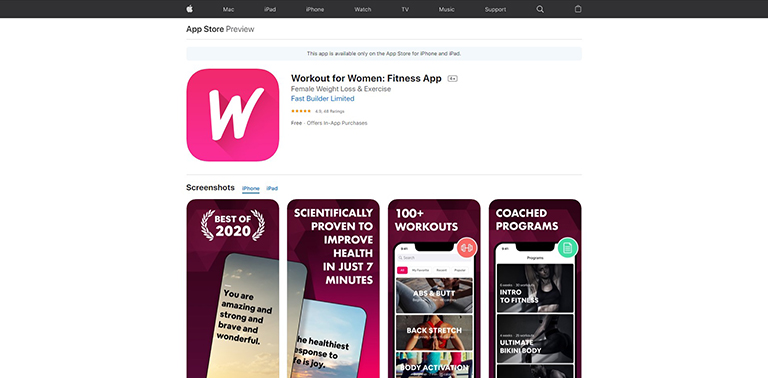 workout for women-fitness app