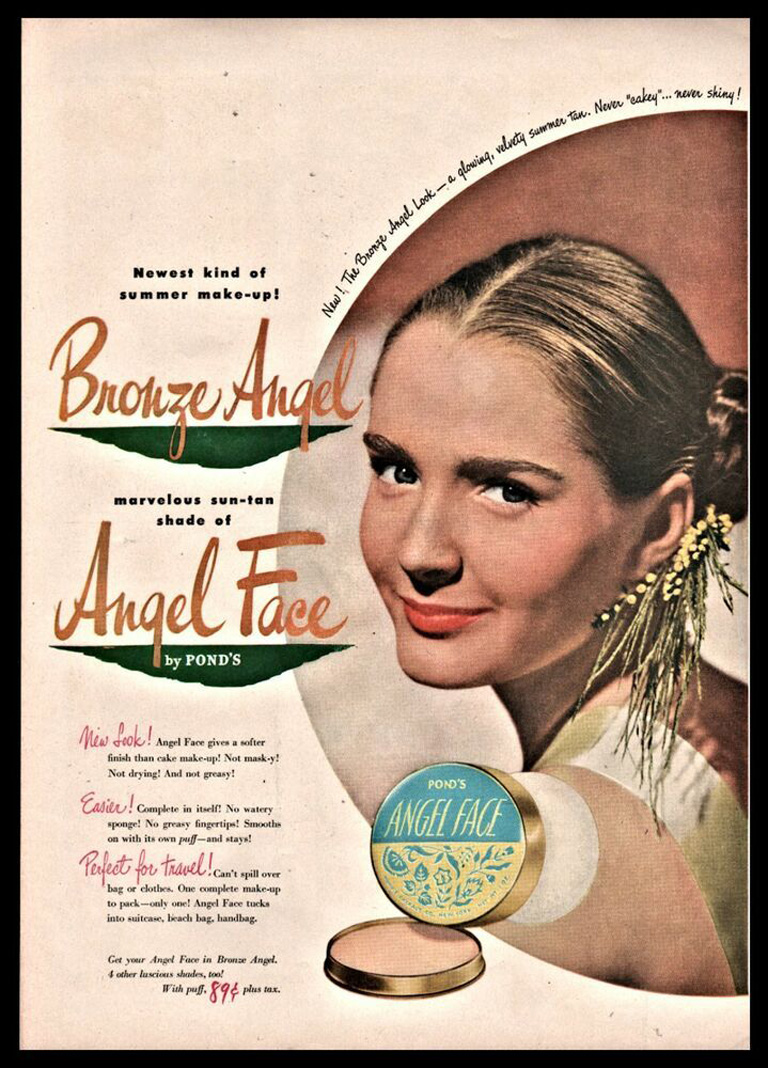 1948-POND'S-Angel-Face-Powder-Compact-Vintage-Cosmetics-Make-Up-Photo-AD