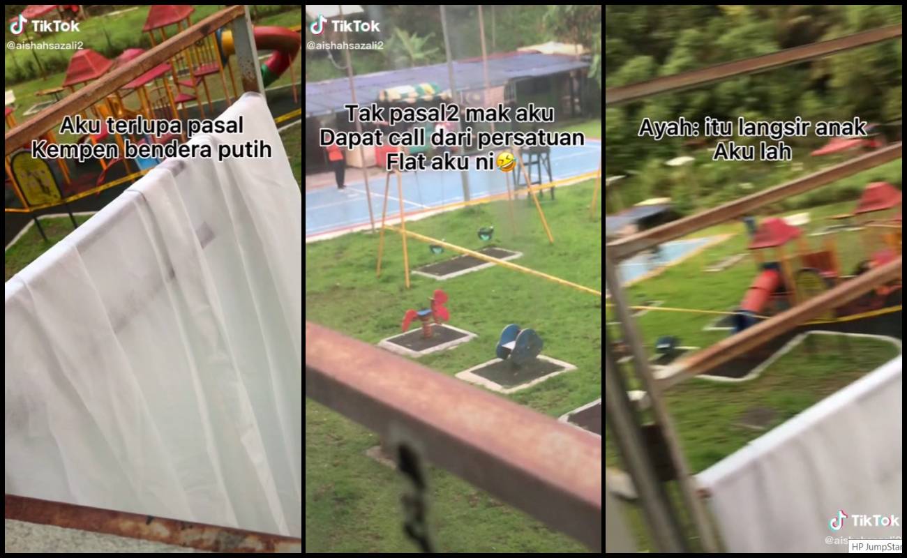 Niat Nak Jemur Langsir Putih, Sekali Orang Datang Nak Bagi Bantuan