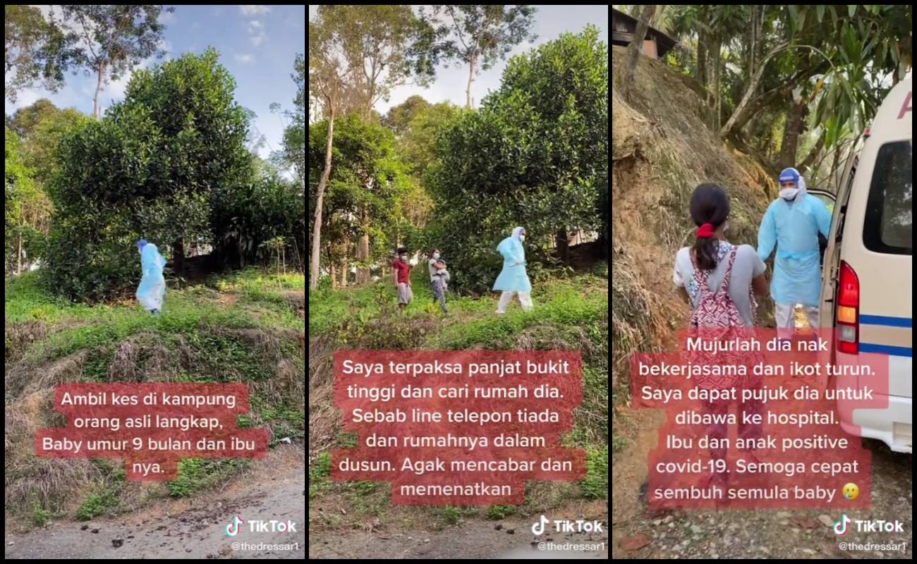 Petugas Kesihatan Daki Bukit Setinggi 500 Meter Bantu Pesakit Orang Asli