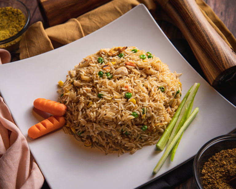 fried rice with carrot and vegetables