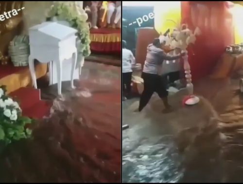 Pengantin Termenung, Majlis Persandingan Dilanda Banjir