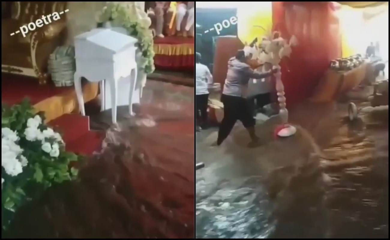 Pengantin Termenung, Majlis Persandingan Dilanda Banjir