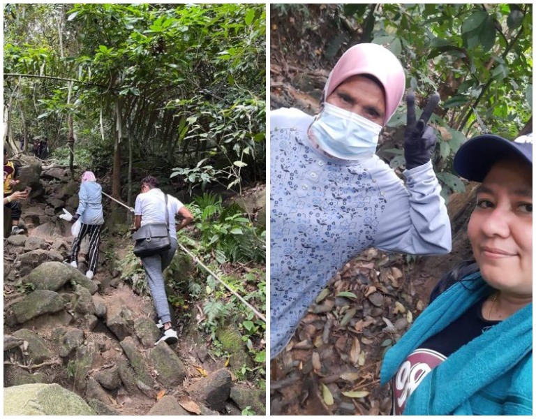 Siti Zaharah berjaya mendaki gunung tersebut tanpa memerlukan sebarang peralatan