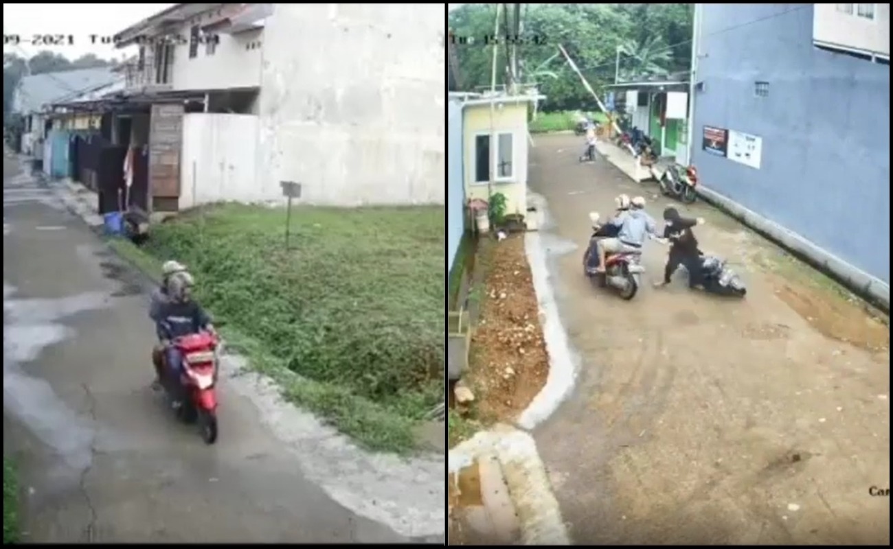 Aksi Berani Dua Wanita Kejar Peragut Dirakam CCTV