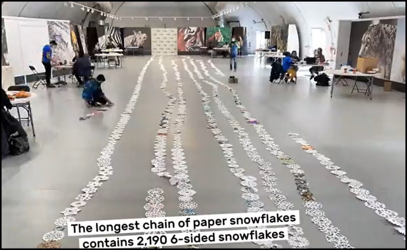 Kanak-Kanak Kanada Pecah Rekod Cipta Kepingan Salji Kertas Terpanjang Dunia!