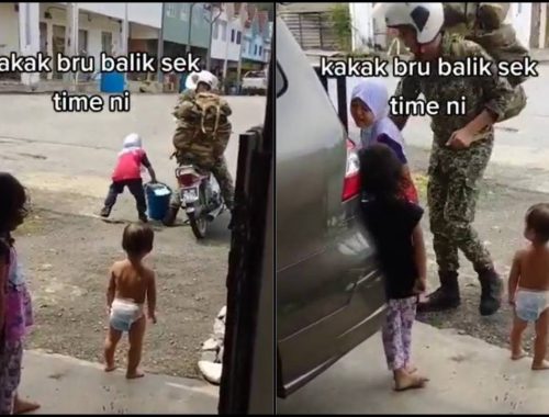 Sedih Tengok! Anak Meraung Tak Rela Bapa Pergi Bertugas