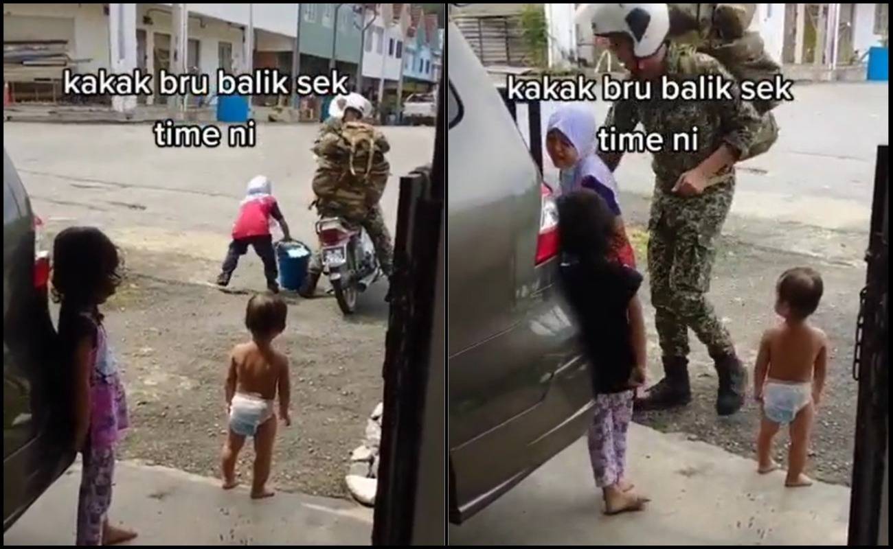 Sedih Tengok! Anak Meraung Tak Rela Bapa Pergi Bertugas