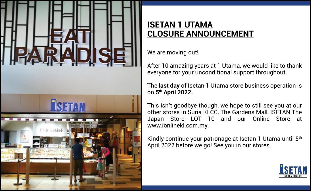 Isetan 1 Utama Bakal Ditutup, Netizen Sedih Imbas Kenangan 10 Tahun Lalu!