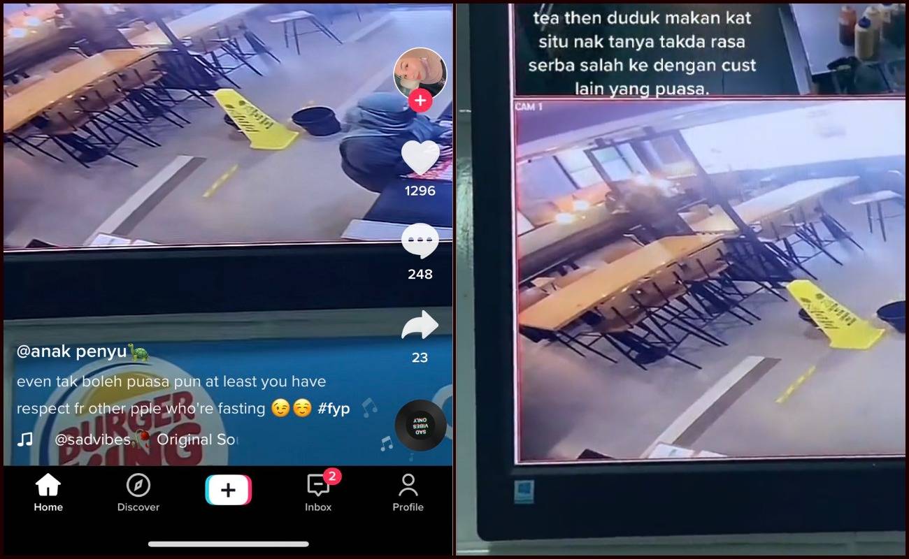 Muat Naik Rakaman Pelanggan Wanita Tidak Puasa, Netizen ‘Basuh’ Pekerja Restoran Makanan Segera