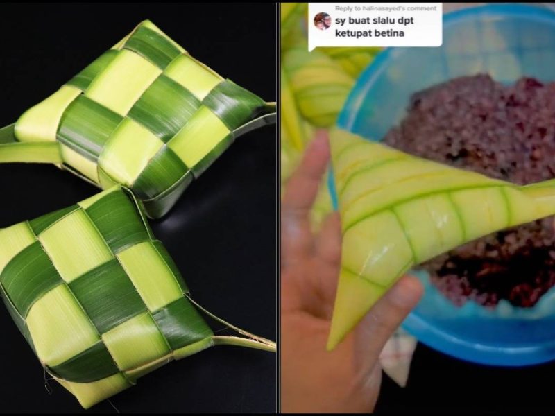 “Saya Buat Selalu Dapat Ketupat Betina”, Wanita Ini Ajar Cara Balut Ketupat Jantan