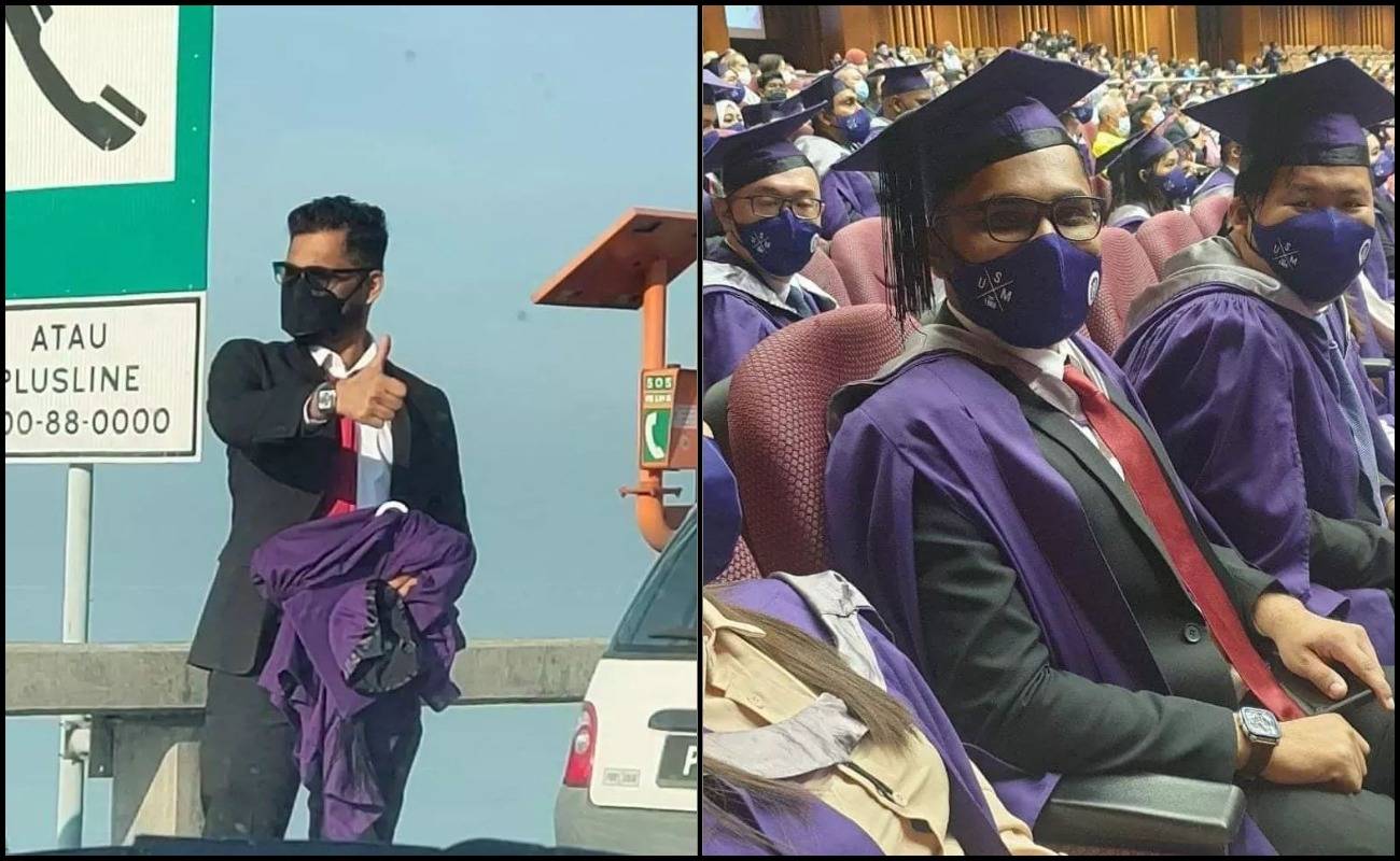 Terperangkap Dalam Kesesakan Lalu Lintas, Graduan USM Nekad Tumpang Motosikal Hadir Konvokesyen