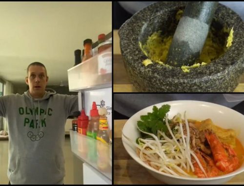 Guna Lesung Batu & Pes Tempatan, Netizen Puji Cara Mat Saleh Masak Laksa Kari