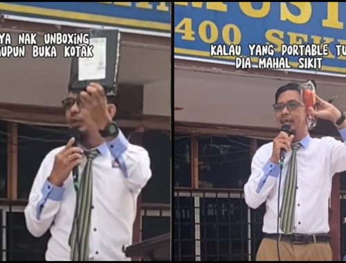 Guru ‘Unboxing’ Barang Rare Depan Perhimpunan, Ada Pelajar Yang Kecut Perut!