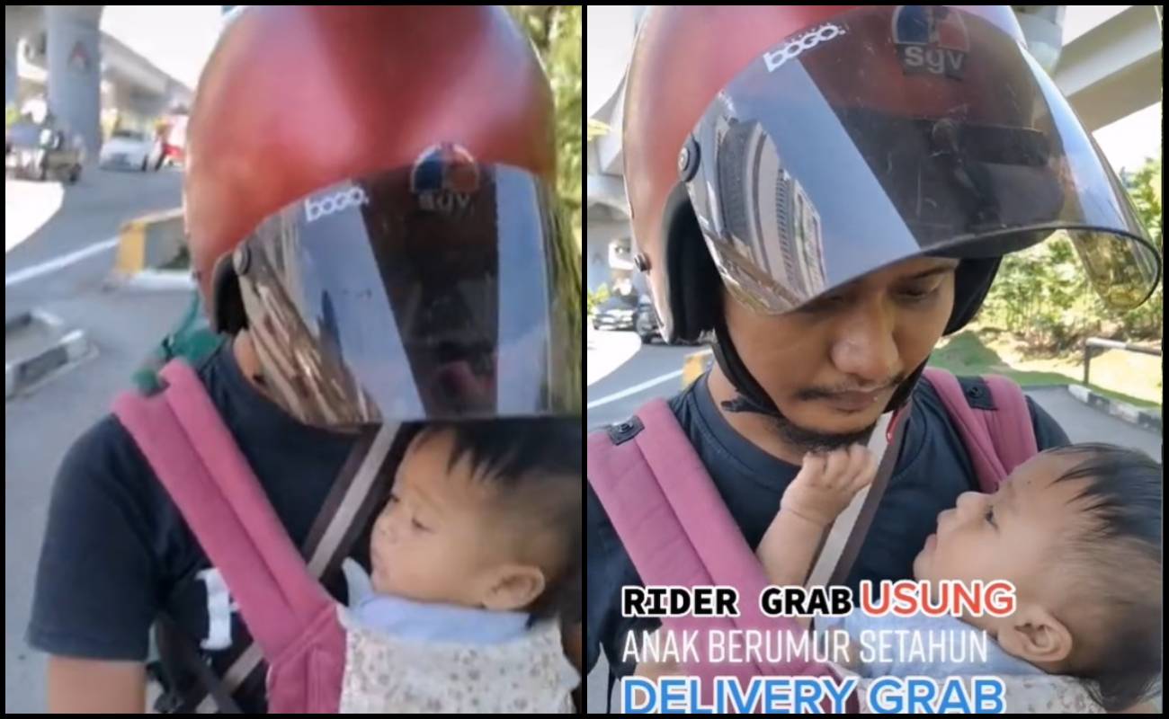 Penghantar Makanan Bawa Anak Ketika Delivery, Ramai Kagum & Ucap Tahniah!