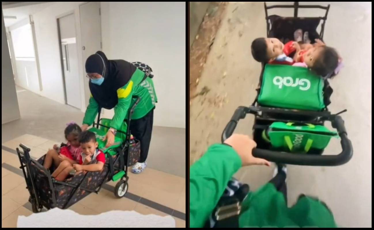 “Jadi Ibu-Ibu Kena Kreatif” Wanita Buat ‘Grab Walker’ Sambil Bawa Anak Tuai Pujian Warganet!