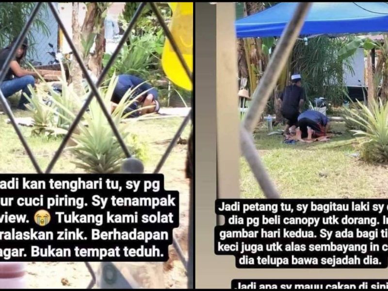 Nampak Pekerja Beragama Islam Solat Atas Zink, Tindakan Pasangan Suami Isteri Ini Buat Ramai Tergamam!