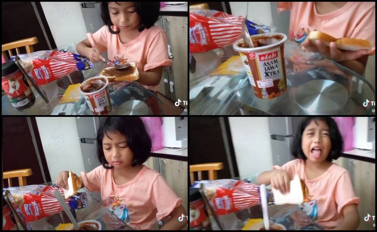 Tersilap Sapu Asam Jawa Pada Roti, Bapa Ketawa Mengekek Lihat Reaksi Anak!