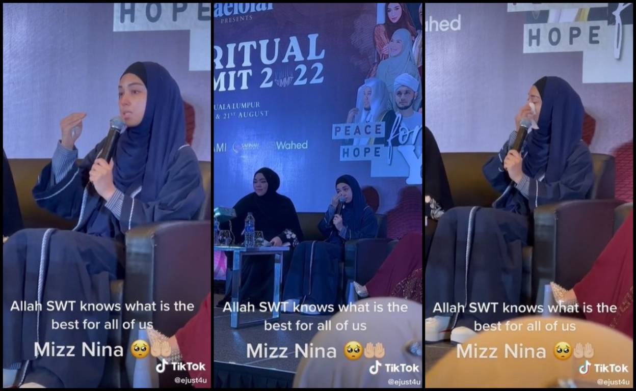 “First Time Tengok Dia Nangis!” Netizen Sebak Tengok Mizz Nina Menangis Ketika Sampaikan Ceramah Tentang Penceraian
