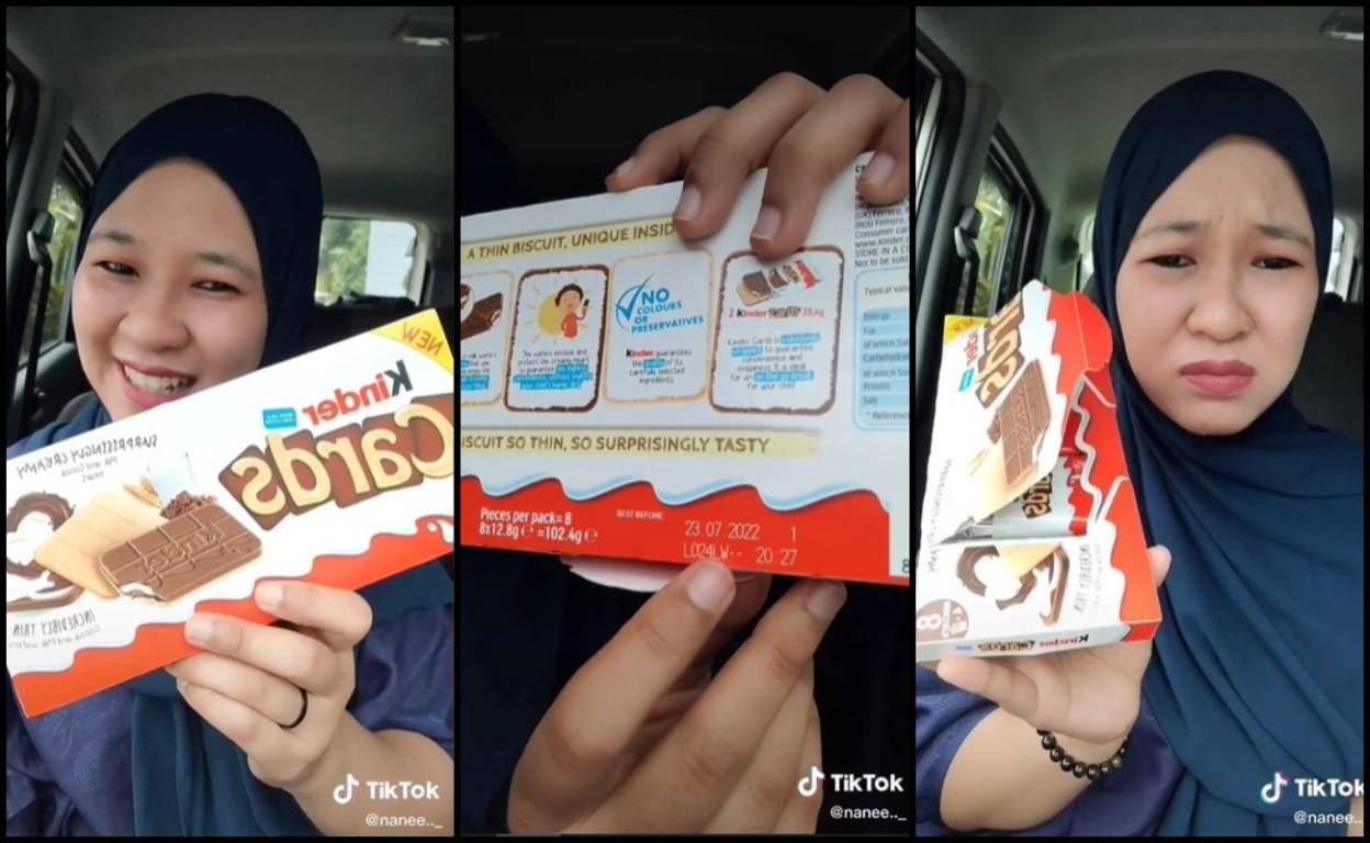 Terbeli Kinder Card Tamat Tempoh, Wanita Teragak-Agak Habiskan Makan Atau Buang!