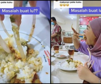 Tular Wanita Makan Guna Kuku Panjang, Netizen Kembang Tekak!